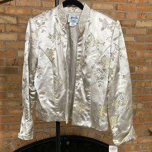 Jeffrey & Dara by Tom Barra 2 Pieces Jaquard Formal Evening Set Embroidered Sz S